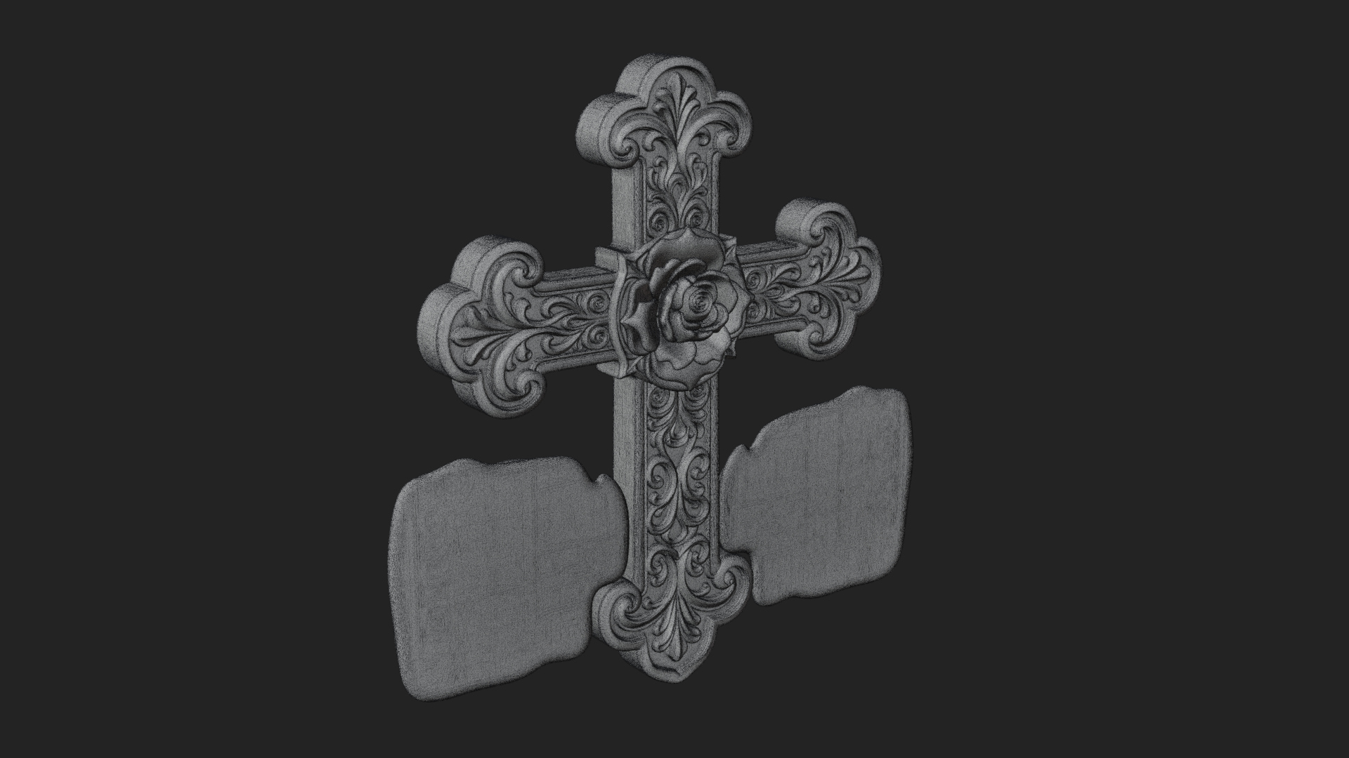 Carved Relief Wall Cross Design 24 3D Print Model 3D Model