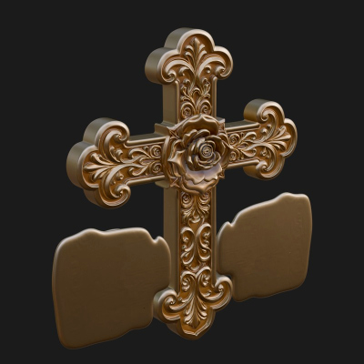 Carved Relief Wall Cross Design 24 3D Print Model