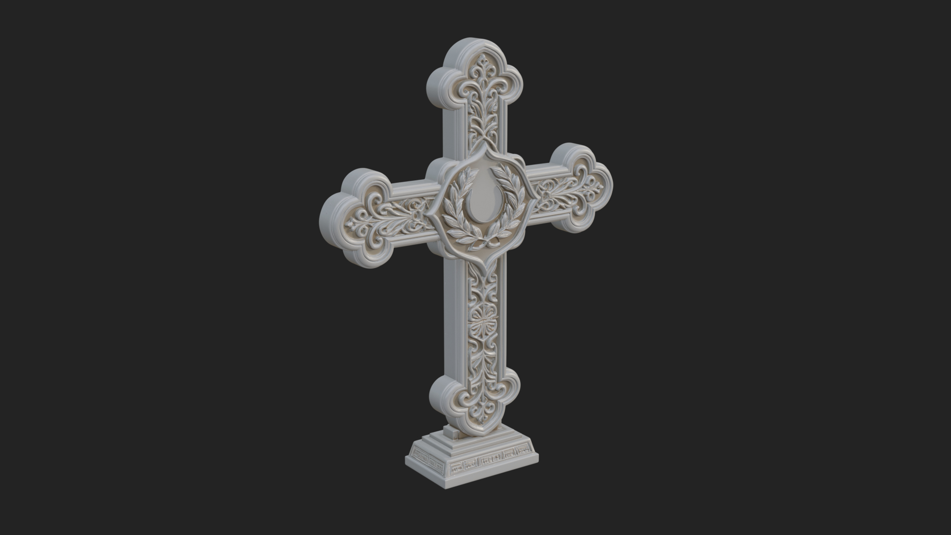 Carved Relief Wall Cross Design 240 3D Print Model 3D Model