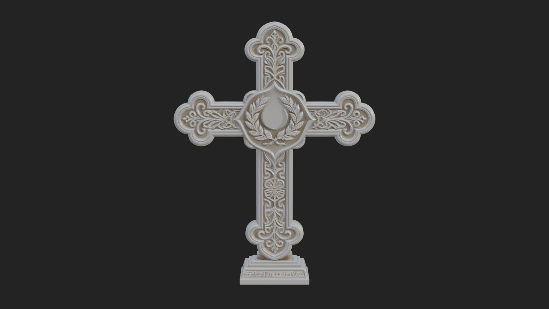 Carved Relief Wall Cross Design 240 3D Print Model 3D Model