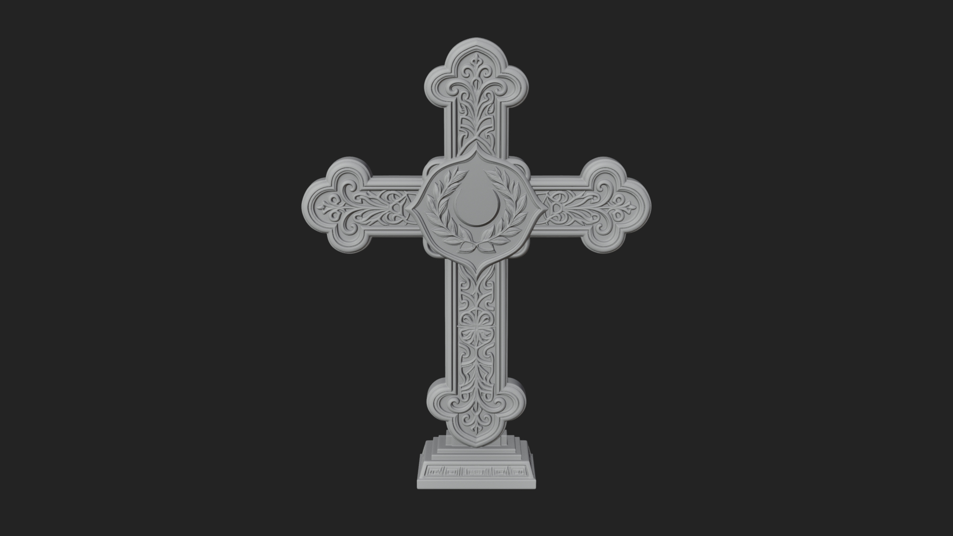 Carved Relief Wall Cross Design 240 3D Print Model 3D Model