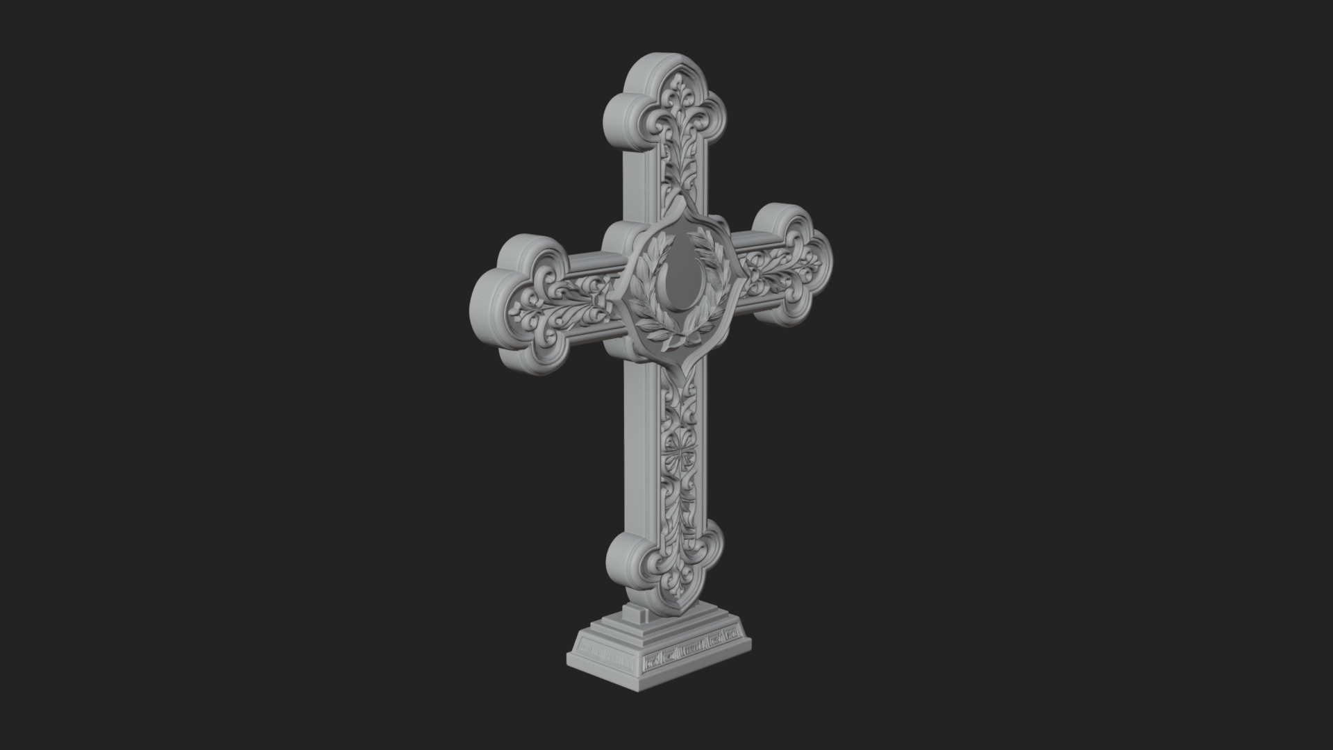 Carved Relief Wall Cross Design 240 3D Print Model 3D Model