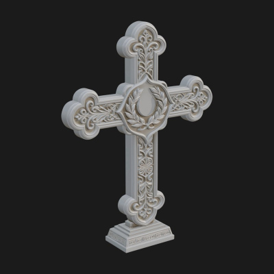 Carved Relief Wall Cross Design 240 3D Print Model