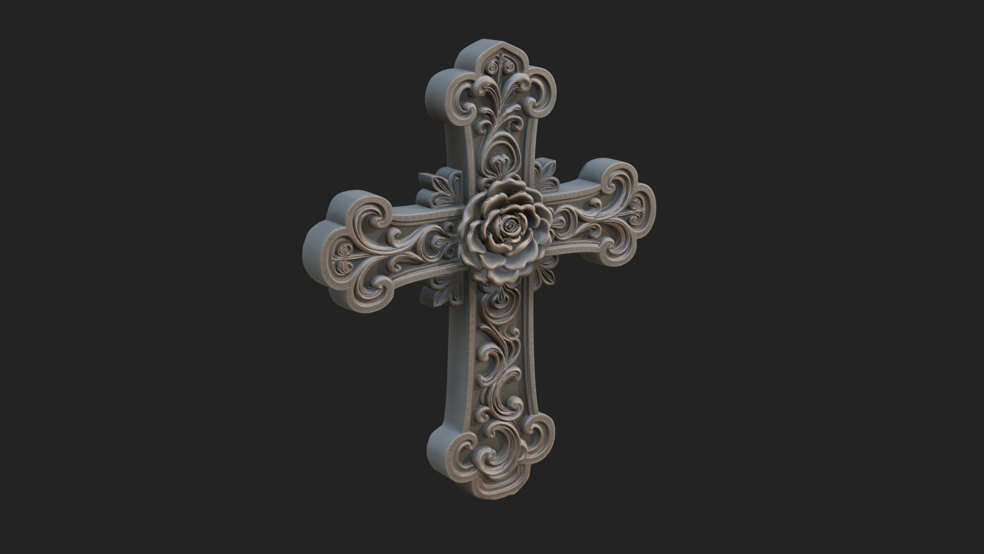 Carved Relief Wall Cross Design 241 3D Print Model 3D Model