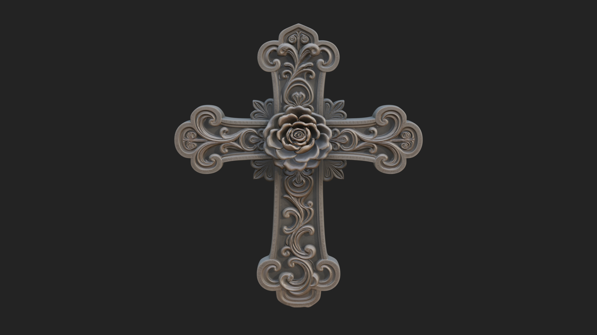 Carved Relief Wall Cross Design 241 3D Print Model 3D Model