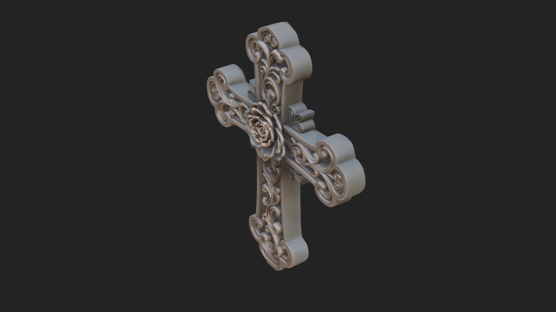 Carved Relief Wall Cross Design 241 3D Print Model 3D Model