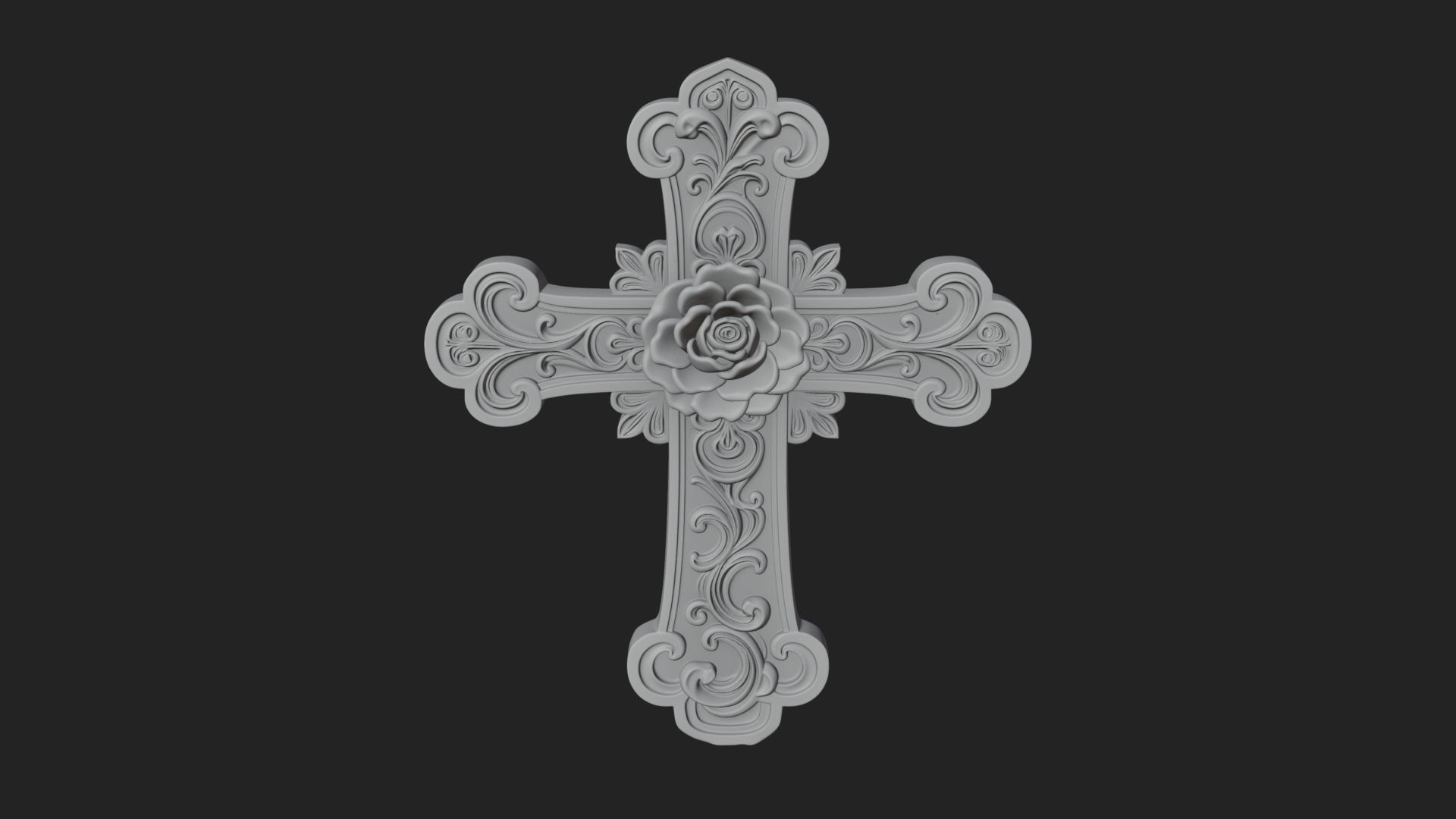 Carved Relief Wall Cross Design 241 3D Print Model 3D Model