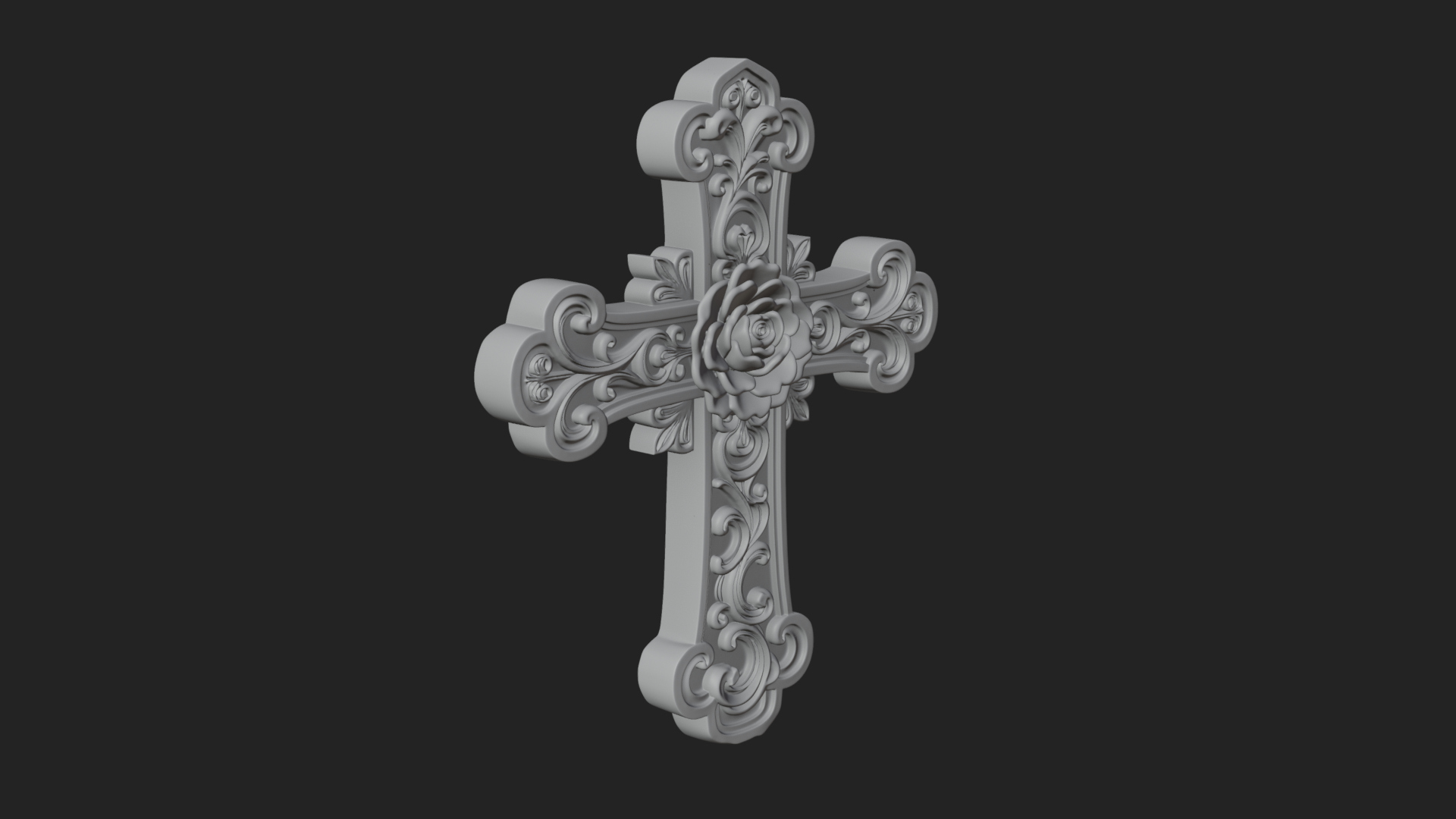 Carved Relief Wall Cross Design 241 3D Print Model 3D Model