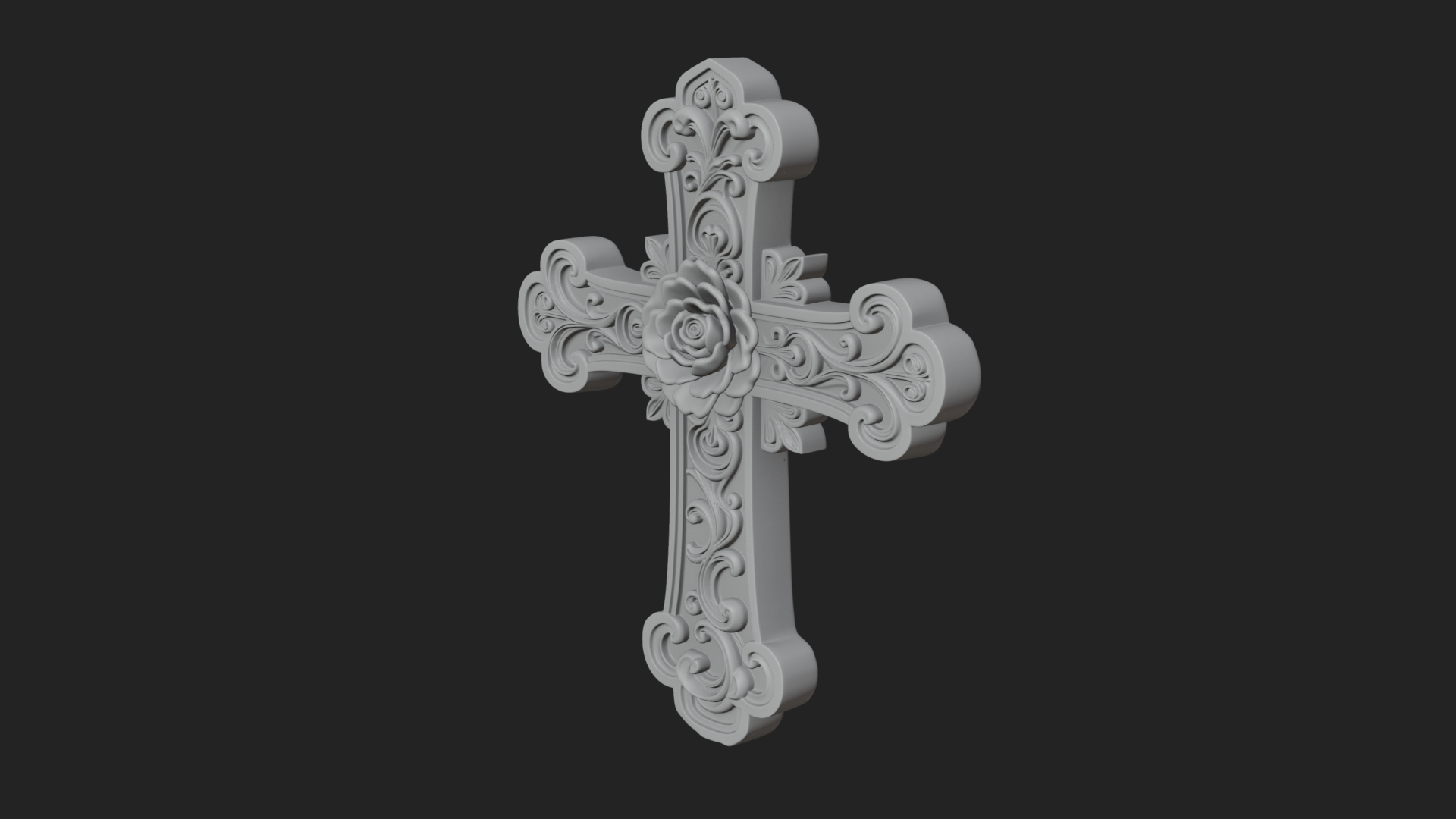 Carved Relief Wall Cross Design 241 3D Print Model 3D Model