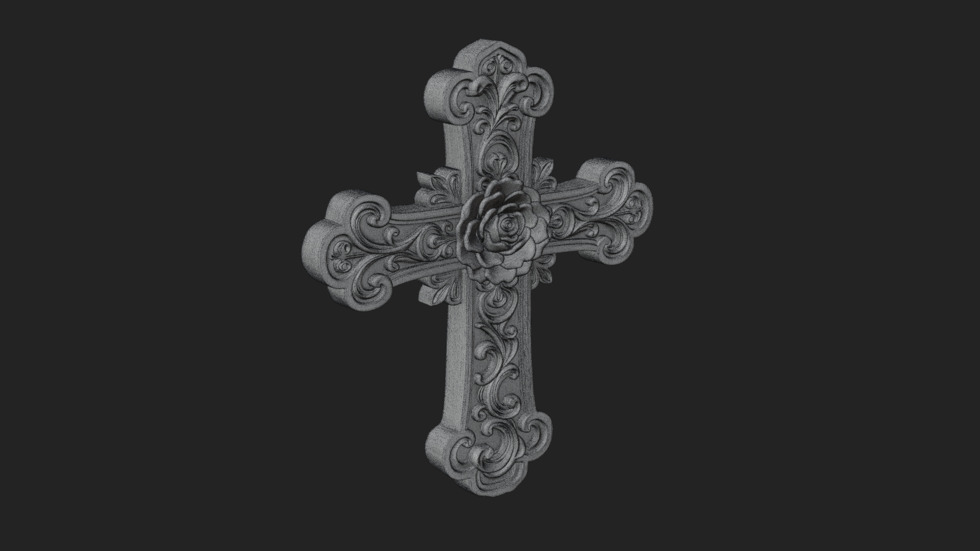 Carved Relief Wall Cross Design 241 3D Print Model 3D Model