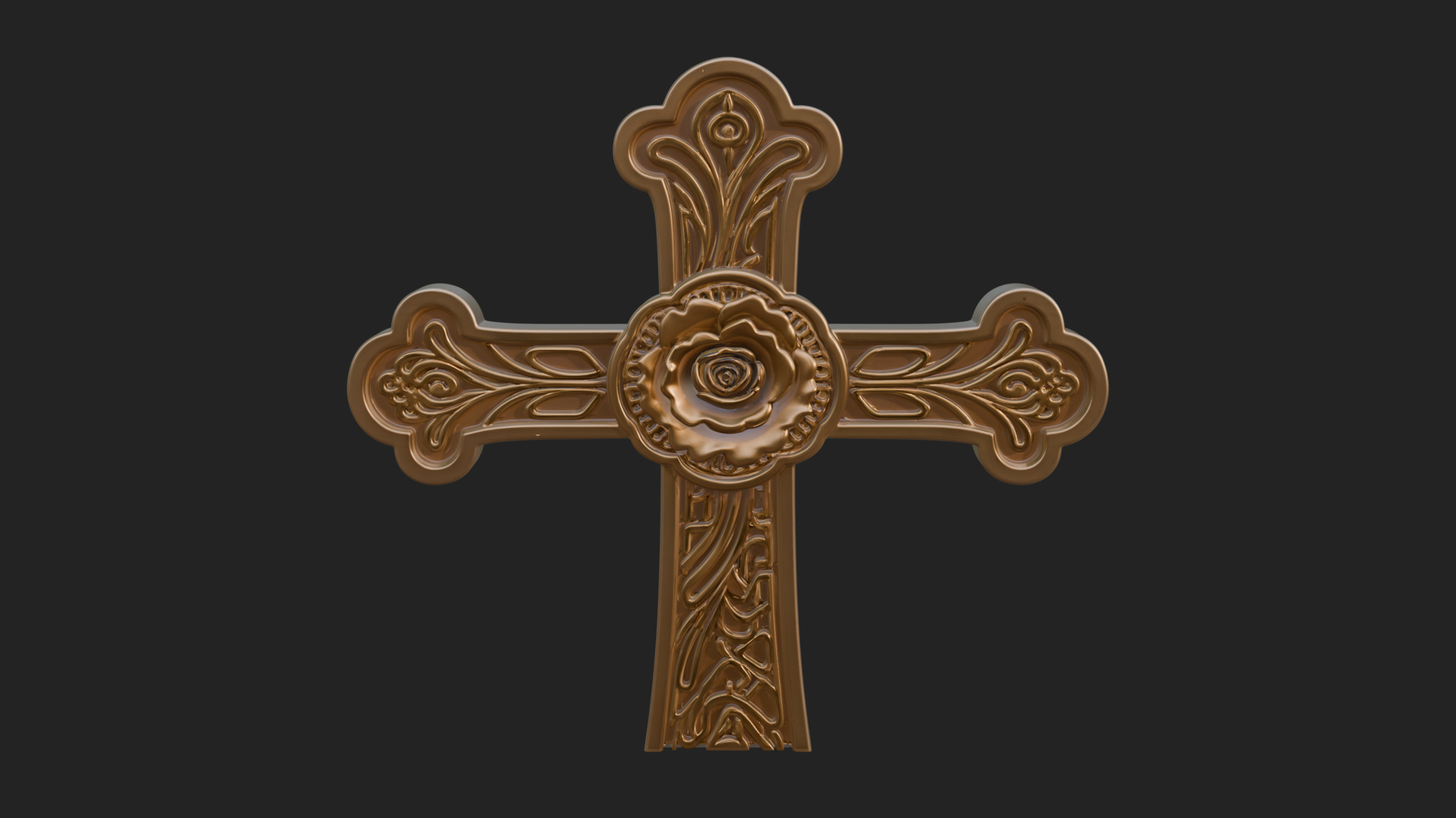 Carved Relief Wall Cross Design 242 3D Print Model 3D Model