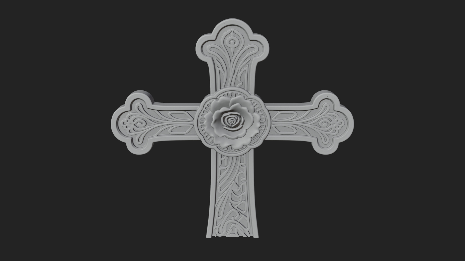Carved Relief Wall Cross Design 242 3D Print Model 3D Model