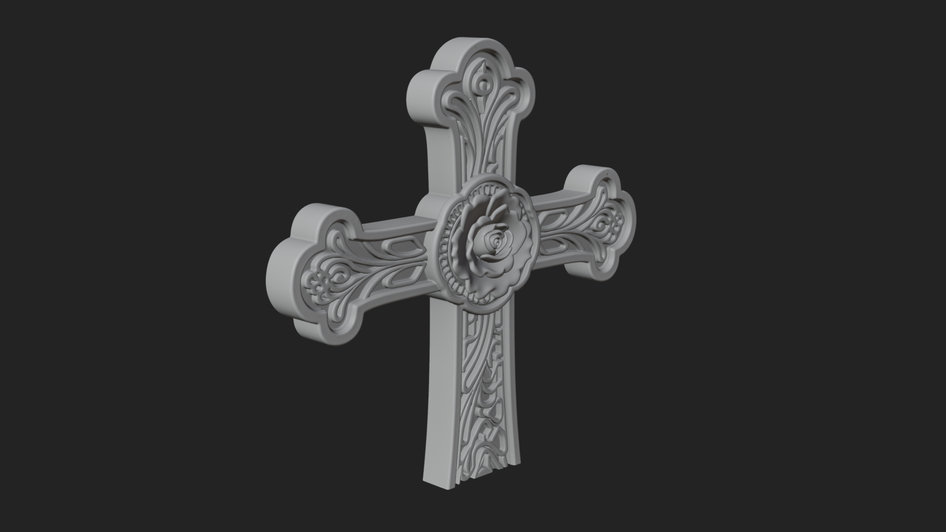 Carved Relief Wall Cross Design 242 3D Print Model 3D Model