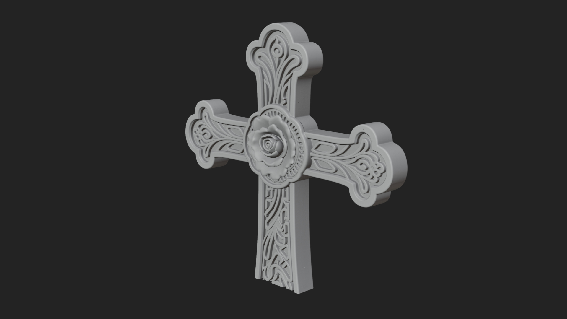 Carved Relief Wall Cross Design 242 3D Print Model 3D Model