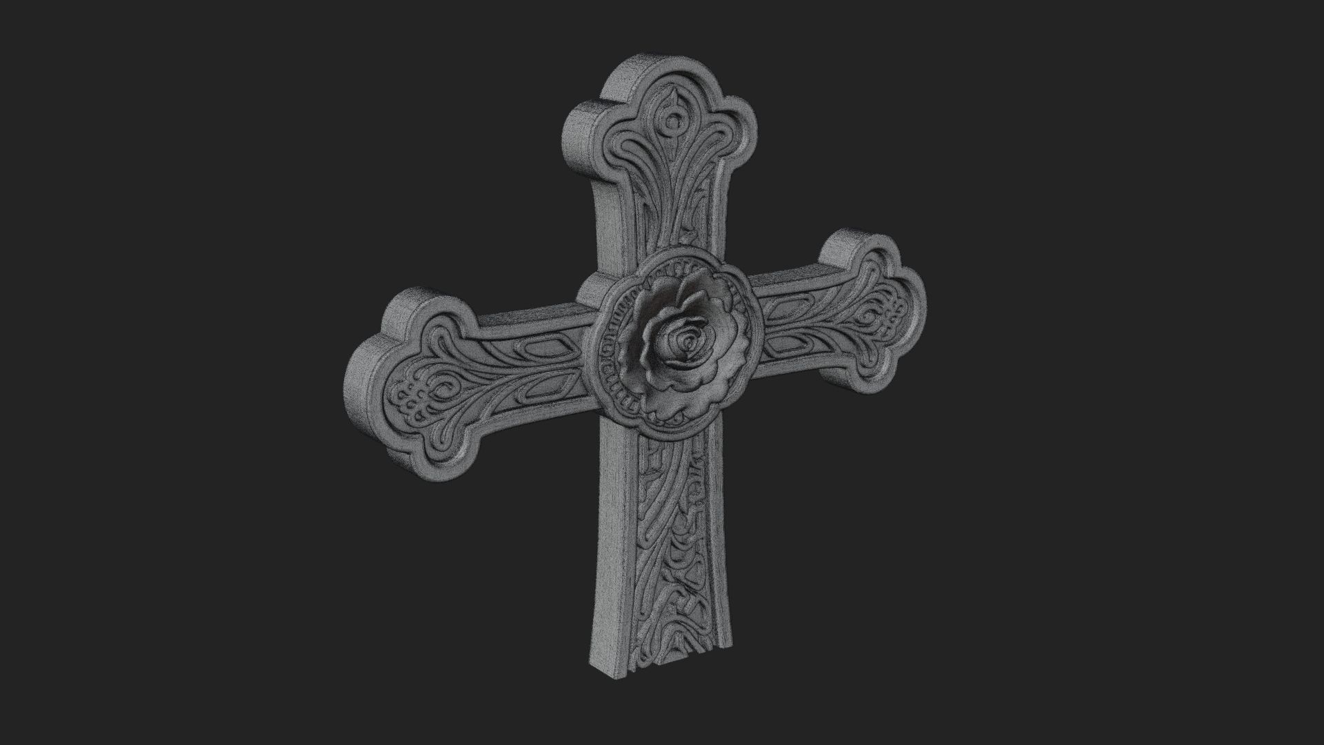 Carved Relief Wall Cross Design 242 3D Print Model 3D Model