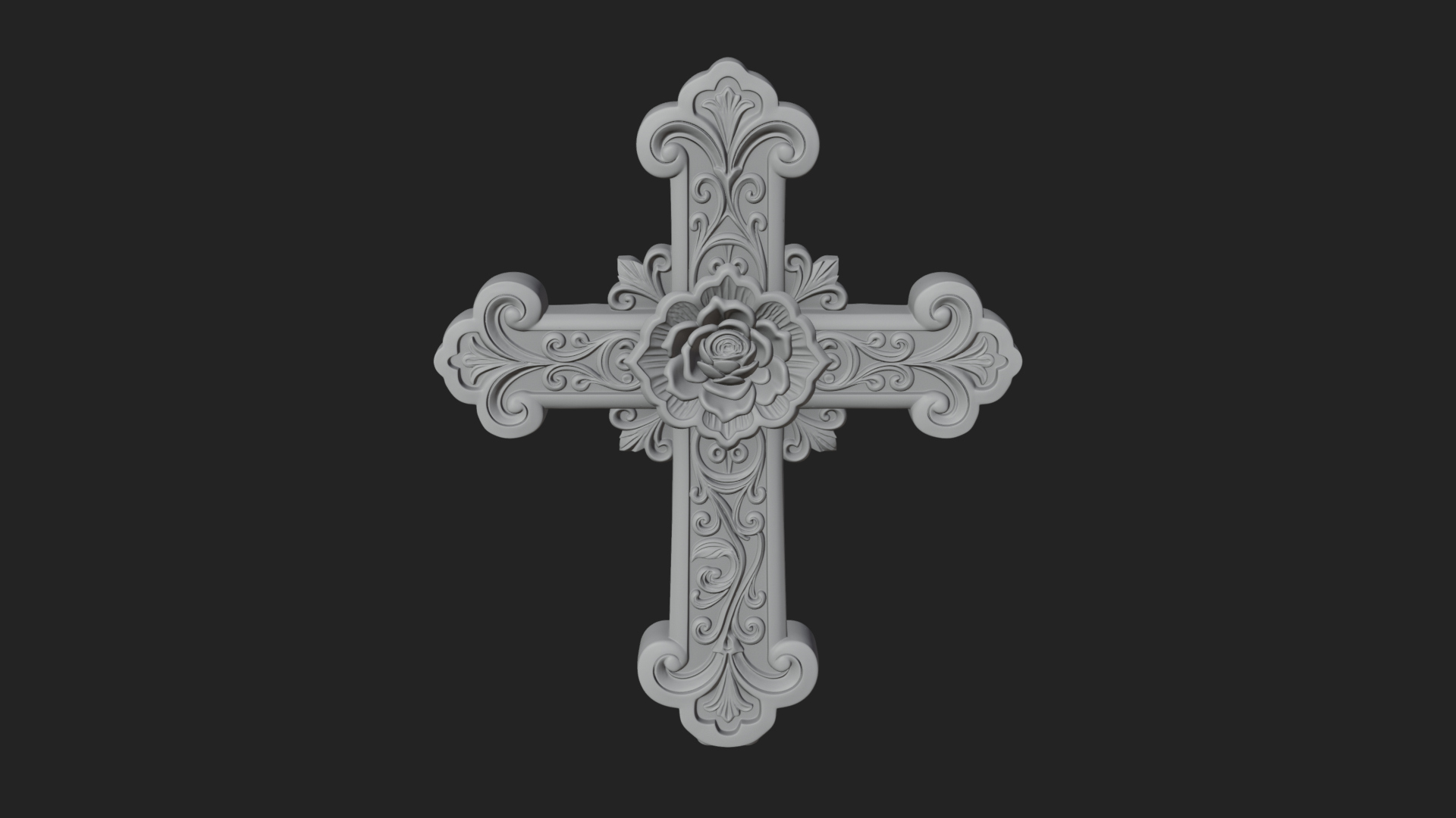 Carved Relief Wall Cross Design 243 3D Print Model 3D Model