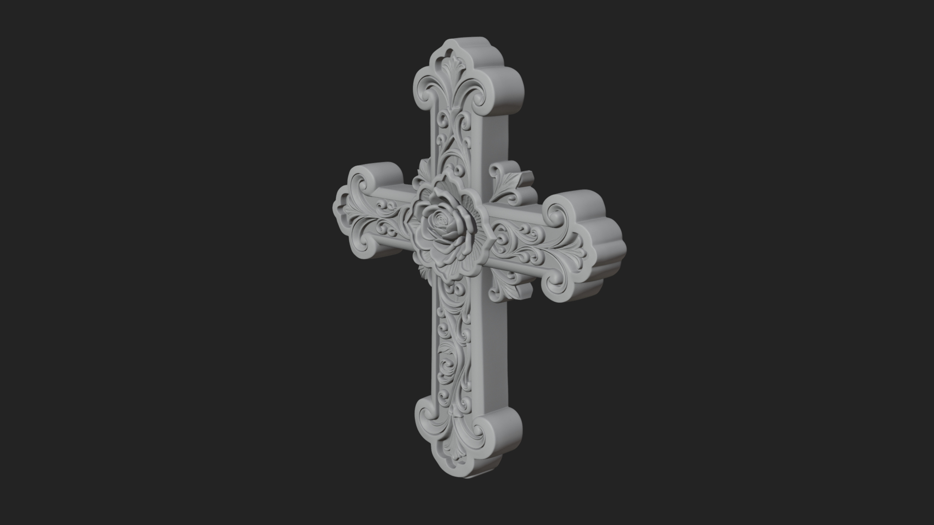 Carved Relief Wall Cross Design 243 3D Print Model 3D Model