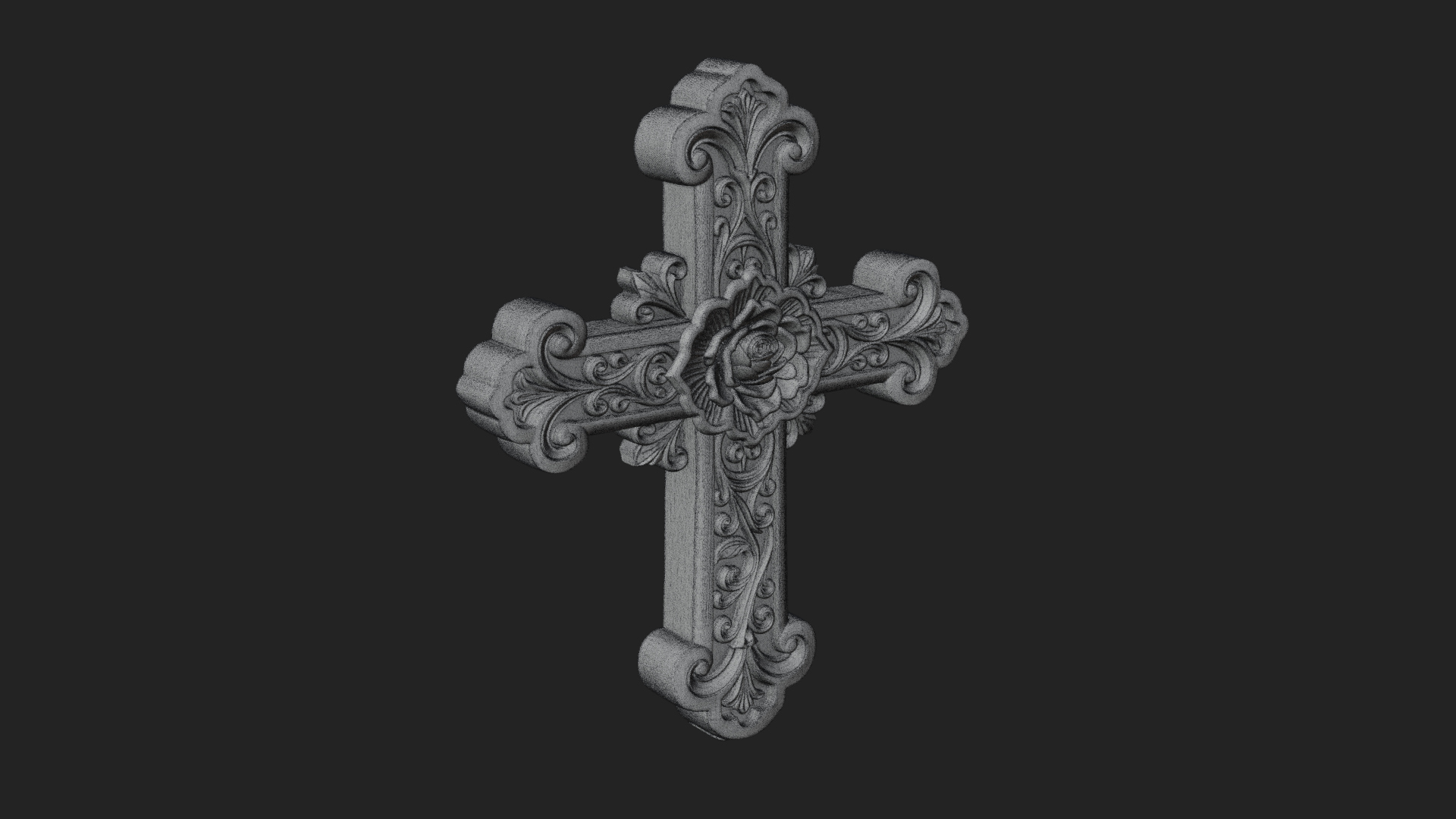 Carved Relief Wall Cross Design 243 3D Print Model 3D Model