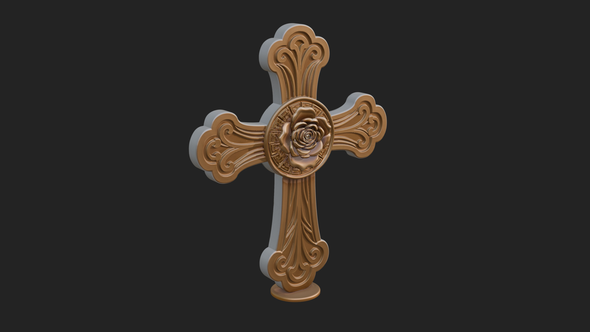 Carved Relief Wall Cross Design 244 3D Print Model 3D Model