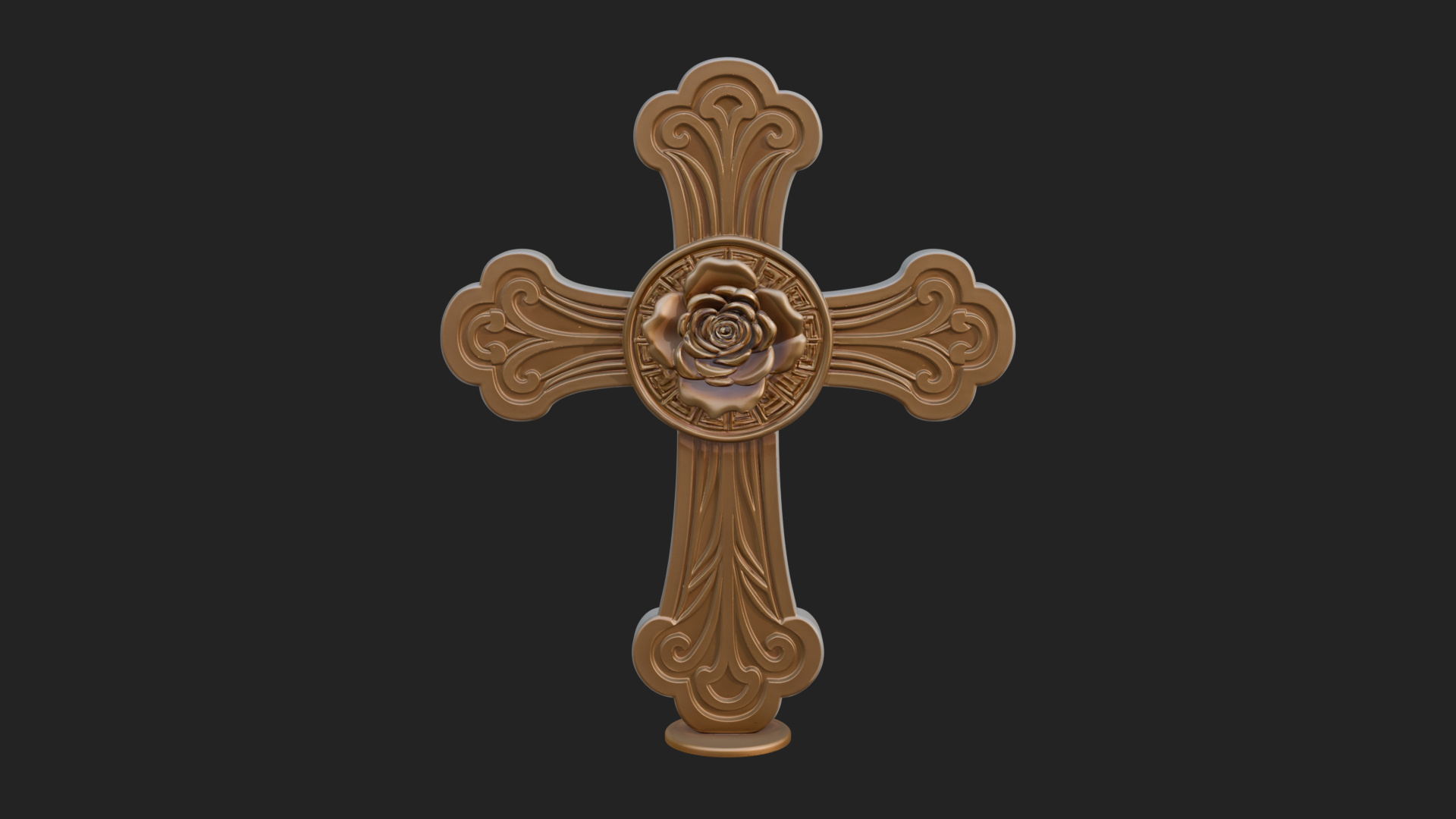 Carved Relief Wall Cross Design 244 3D Print Model 3D Model