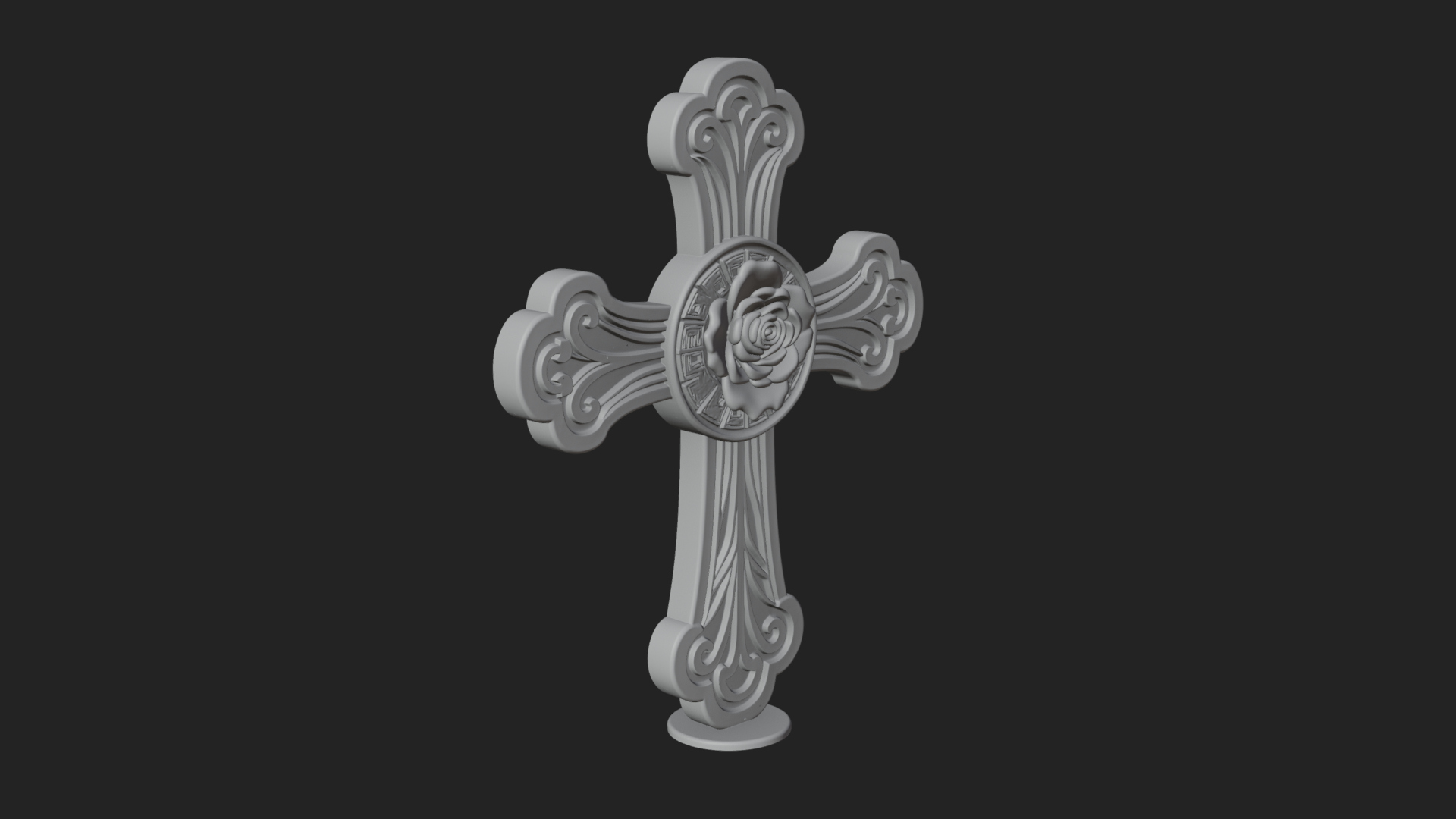 Carved Relief Wall Cross Design 244 3D Print Model 3D Model