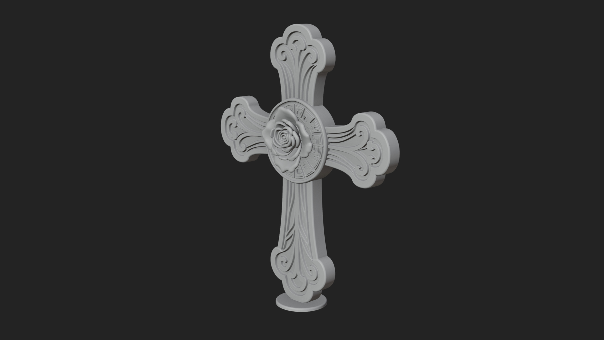 Carved Relief Wall Cross Design 244 3D Print Model 3D Model