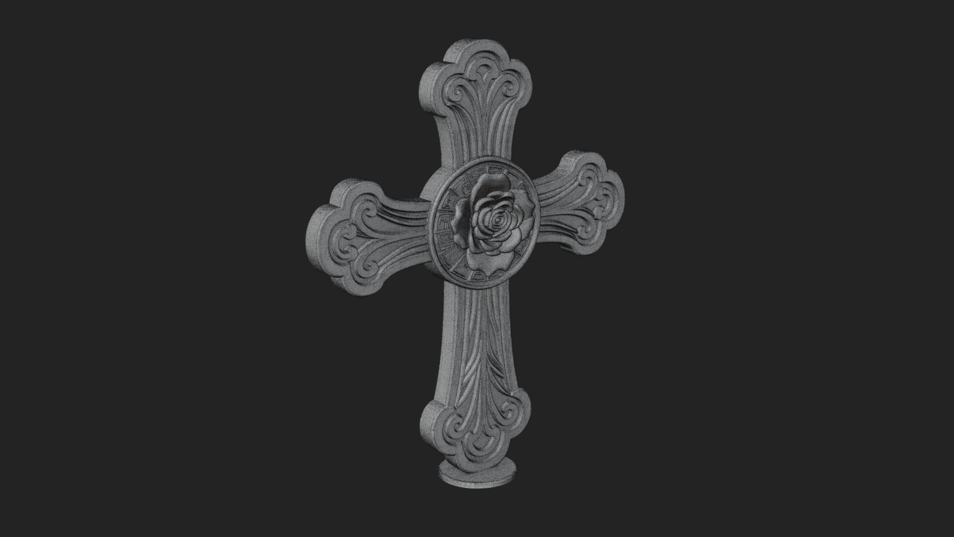 Carved Relief Wall Cross Design 244 3D Print Model 3D Model