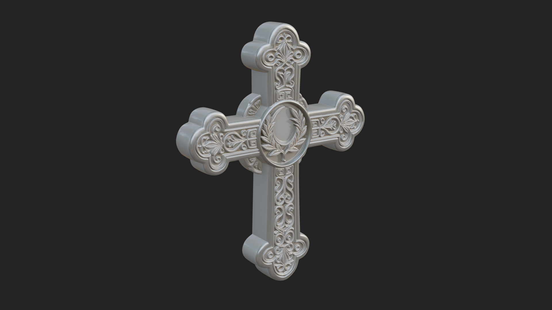 Carved Relief Wall Cross Design 245 3D Print Model 3D Model
