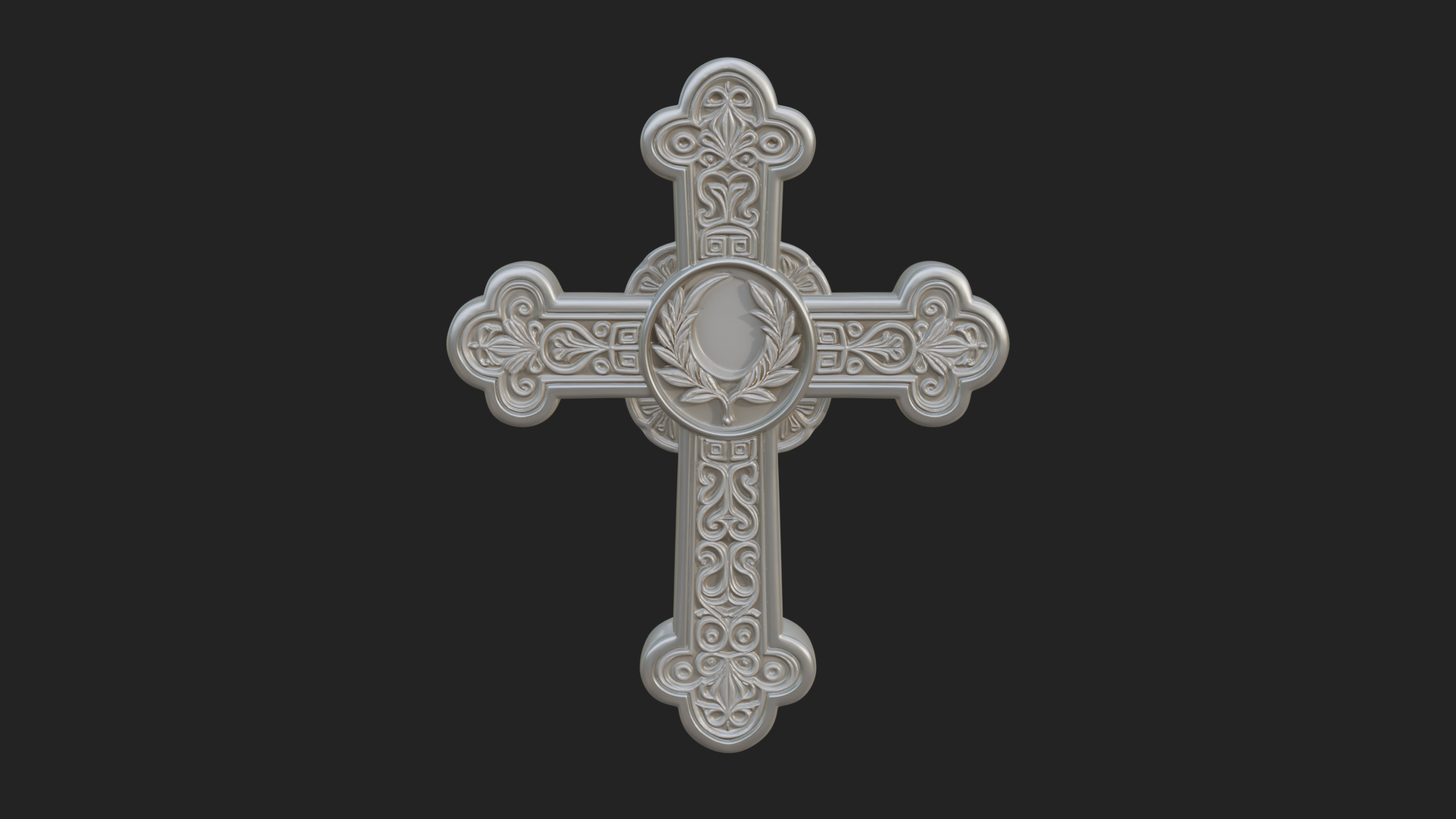 Carved Relief Wall Cross Design 245 3D Print Model 3D Model