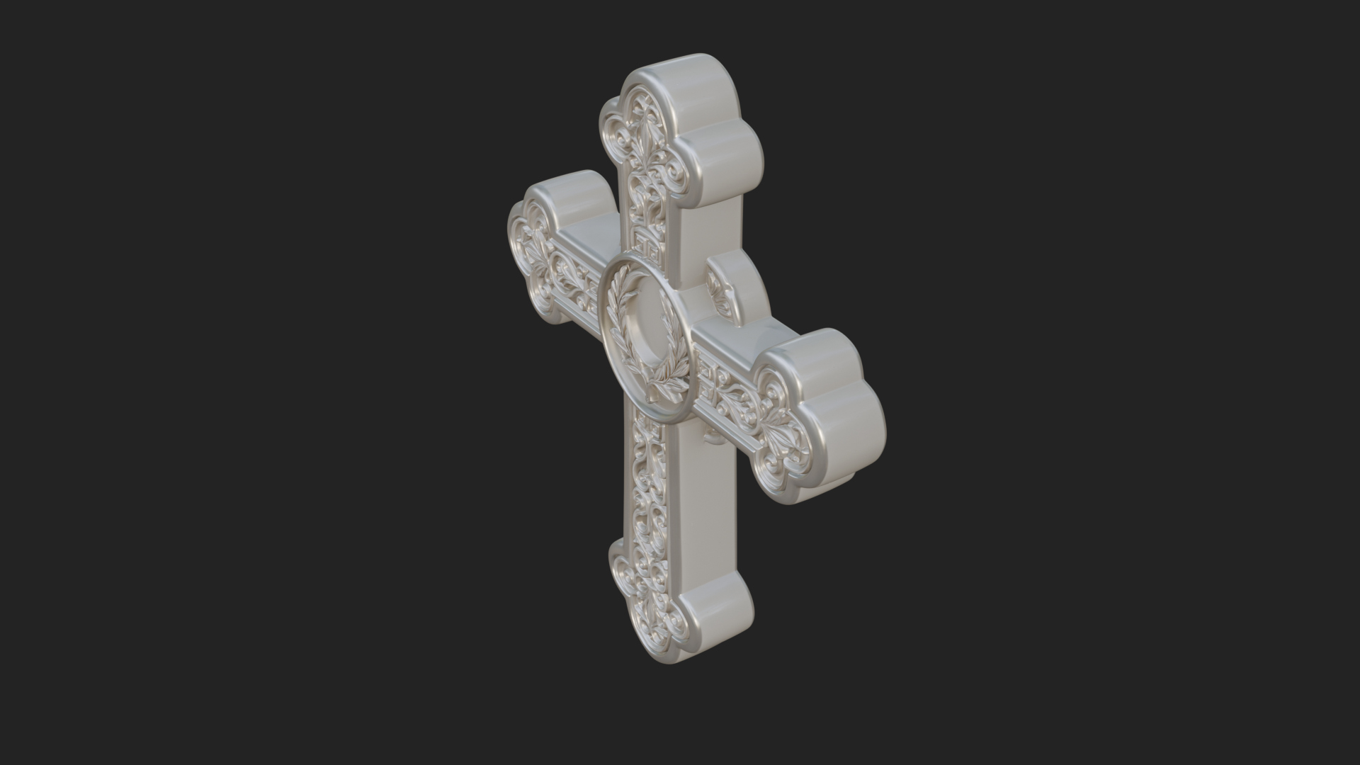Carved Relief Wall Cross Design 245 3D Print Model 3D Model