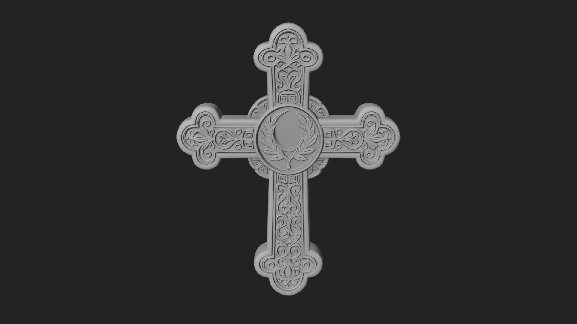 Carved Relief Wall Cross Design 245 3D Print Model 3D Model