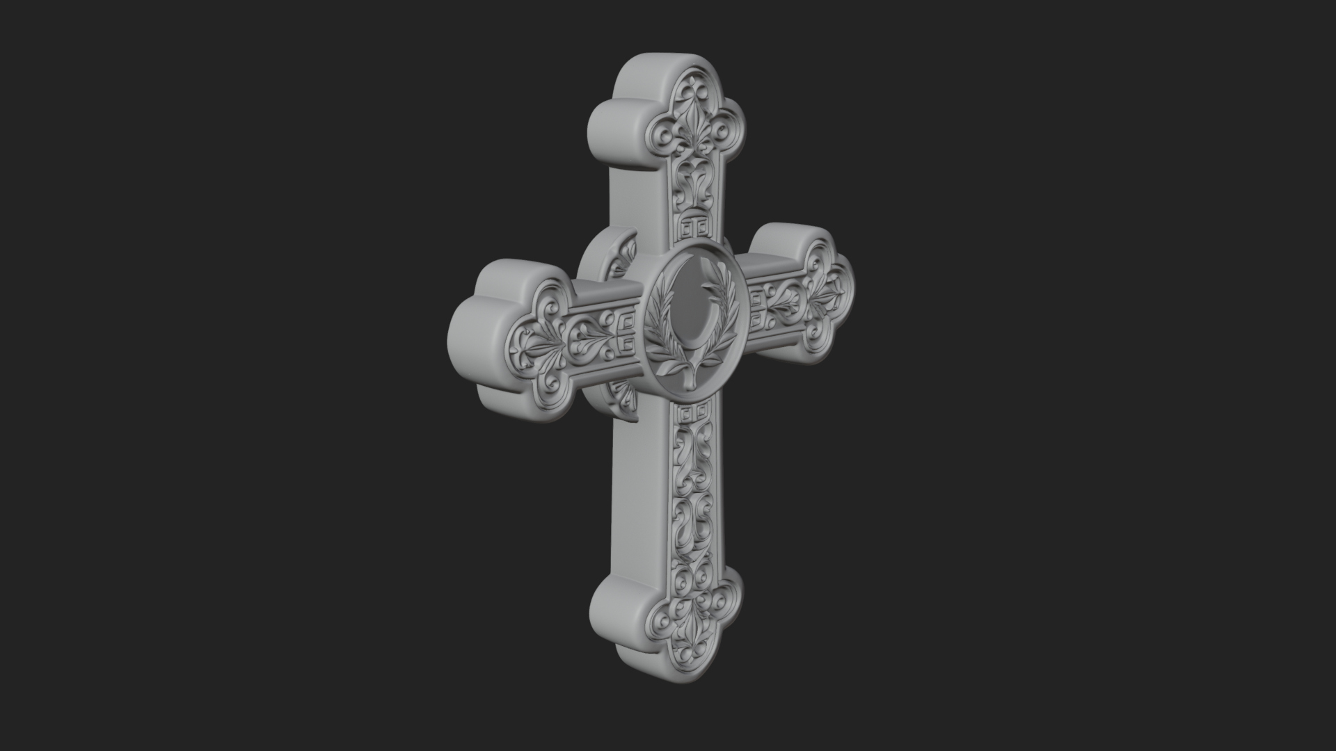 Carved Relief Wall Cross Design 245 3D Print Model 3D Model
