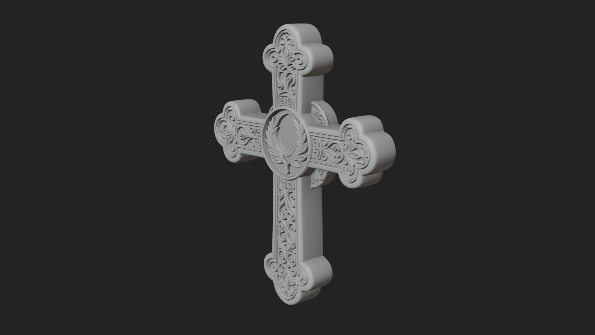 Carved Relief Wall Cross Design 245 3D Print Model 3D Model