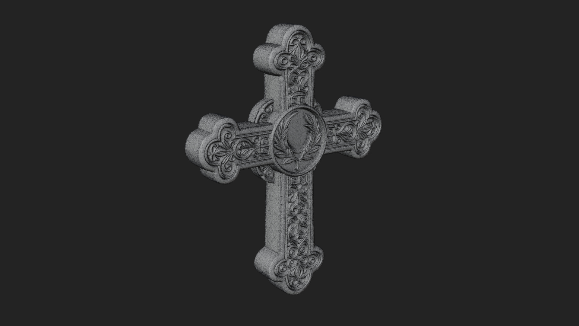 Carved Relief Wall Cross Design 245 3D Print Model 3D Model