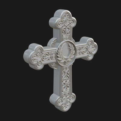 Carved Relief Wall Cross Design 245 3D Print Model
