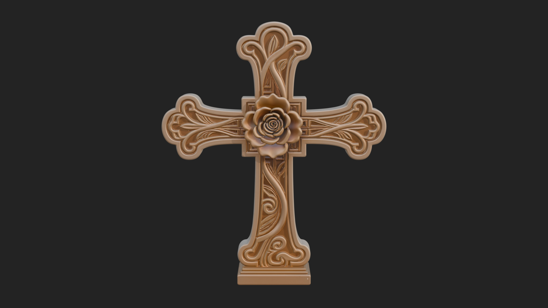 Carved Relief Wall Cross Design 246 3D Print Model 3D Model
