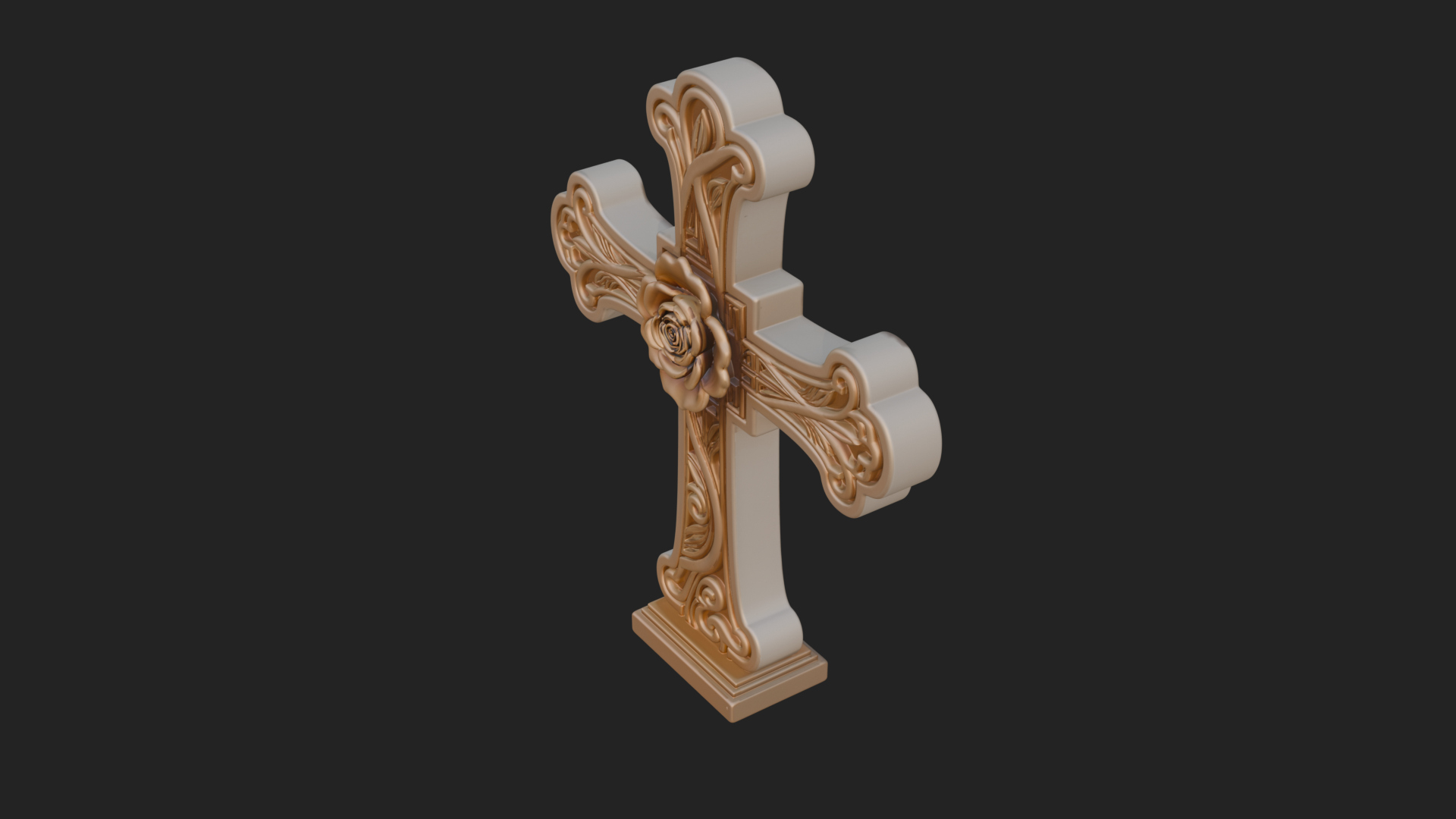 Carved Relief Wall Cross Design 246 3D Print Model 3D Model