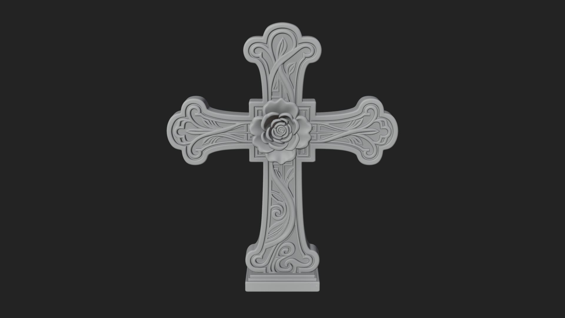 Carved Relief Wall Cross Design 246 3D Print Model 3D Model