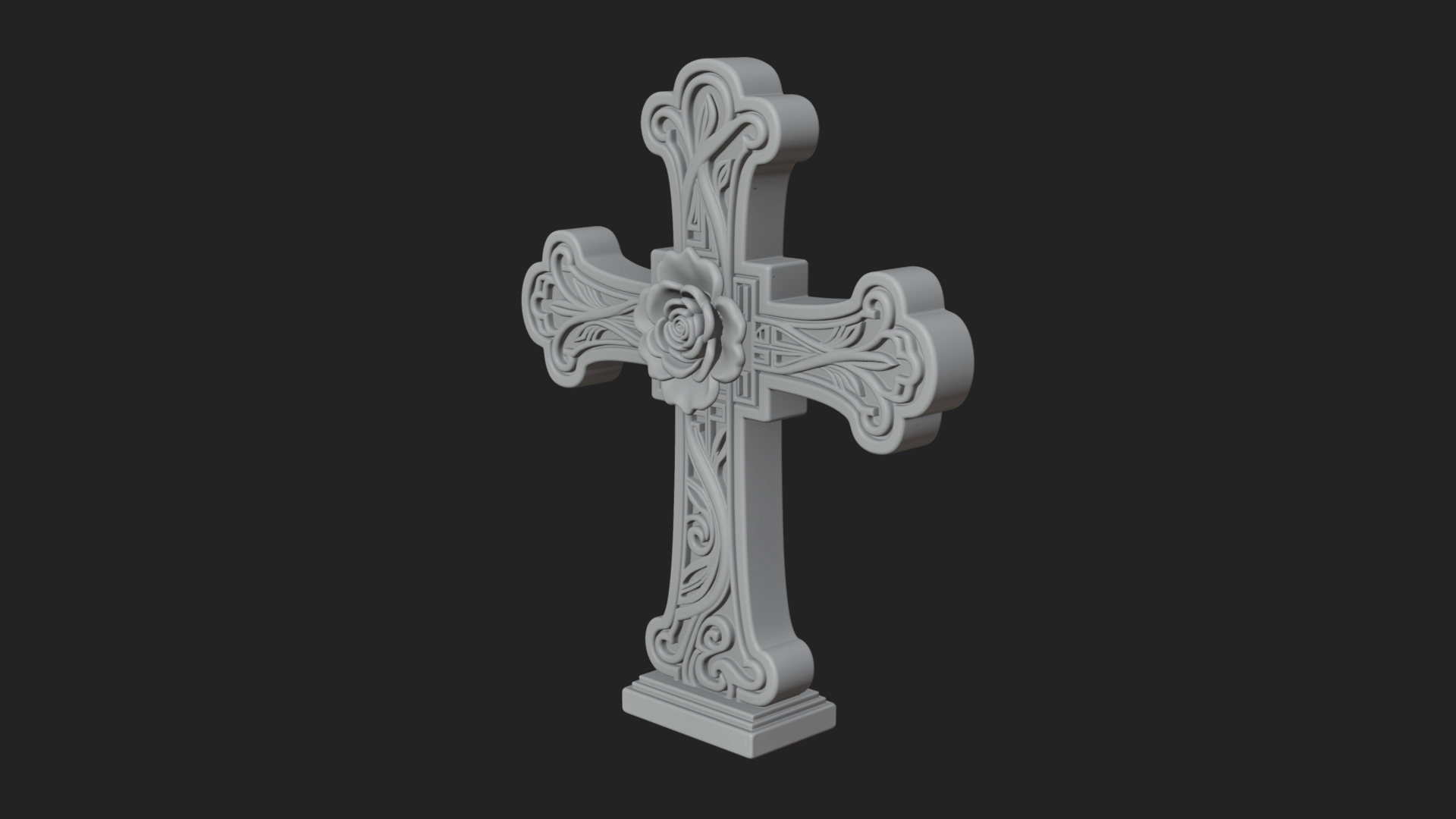 Carved Relief Wall Cross Design 246 3D Print Model 3D Model
