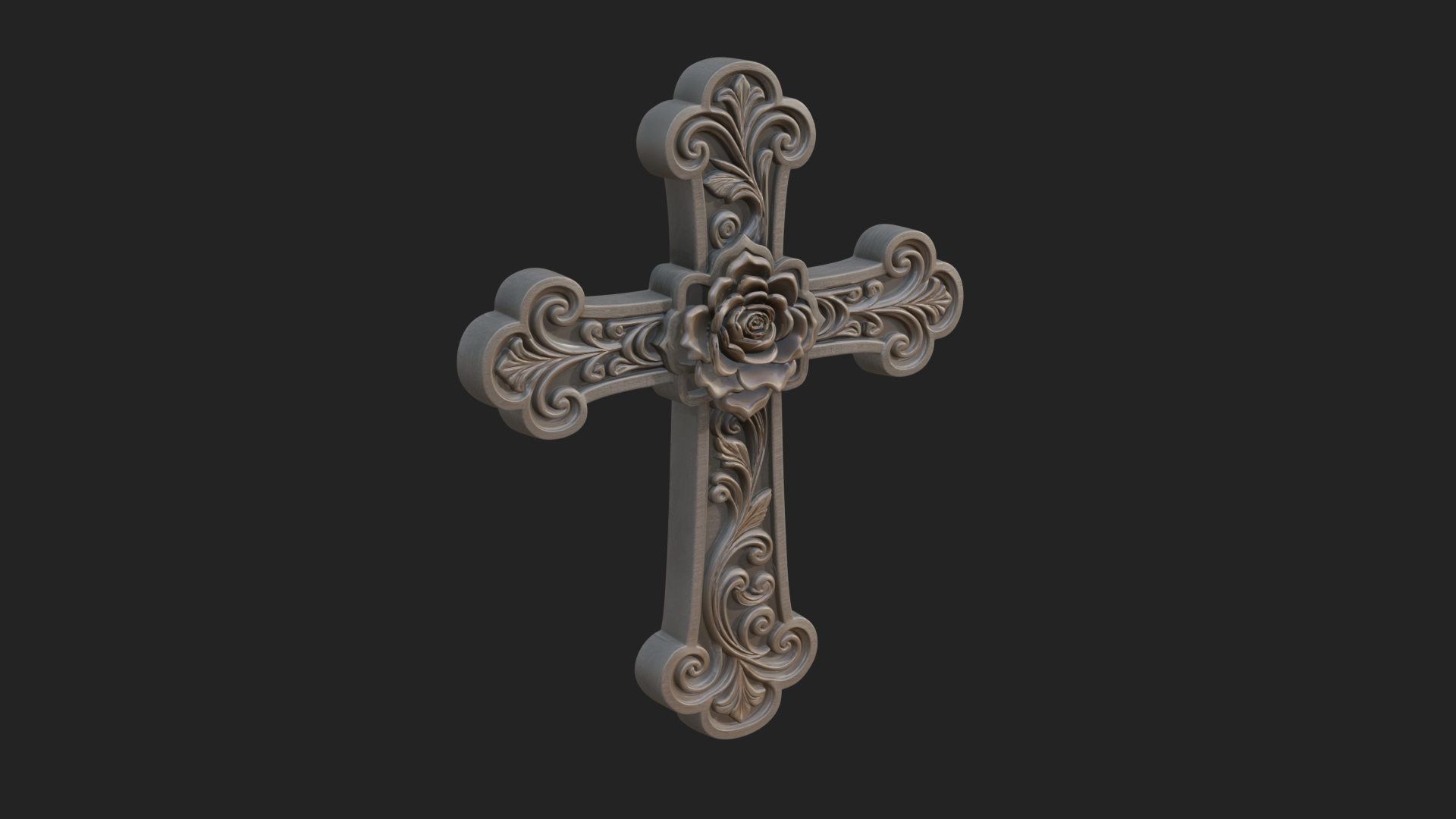 Carved Relief Wall Cross Design 247 3D Print Model 3D Model
