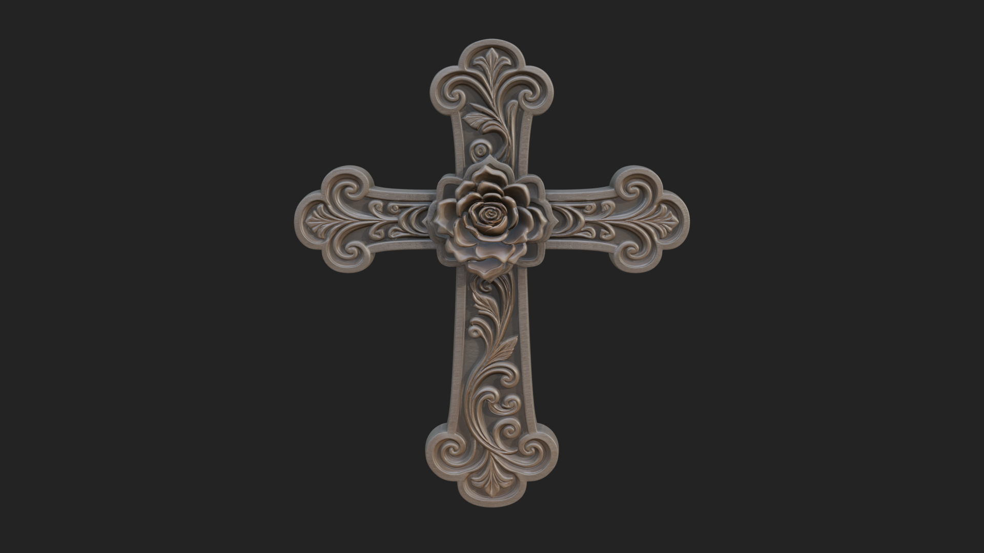 Carved Relief Wall Cross Design 247 3D Print Model 3D Model