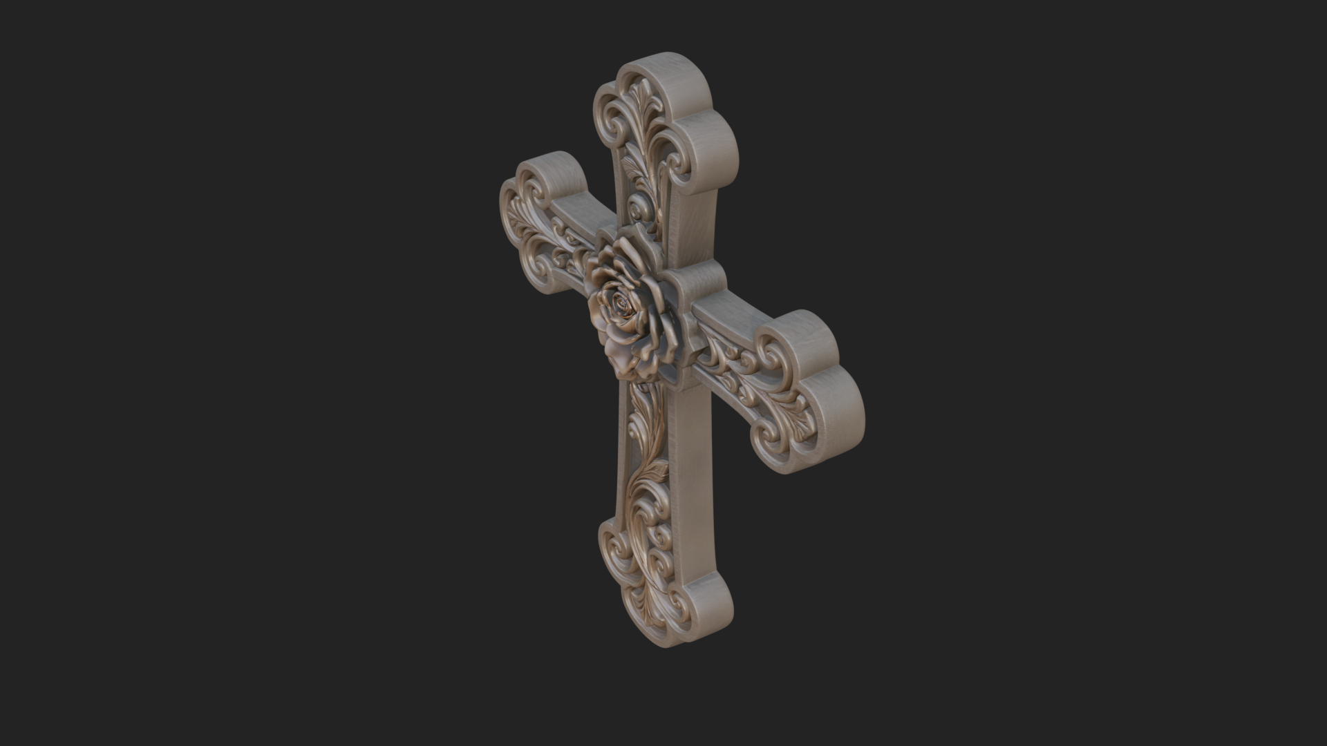Carved Relief Wall Cross Design 247 3D Print Model 3D Model