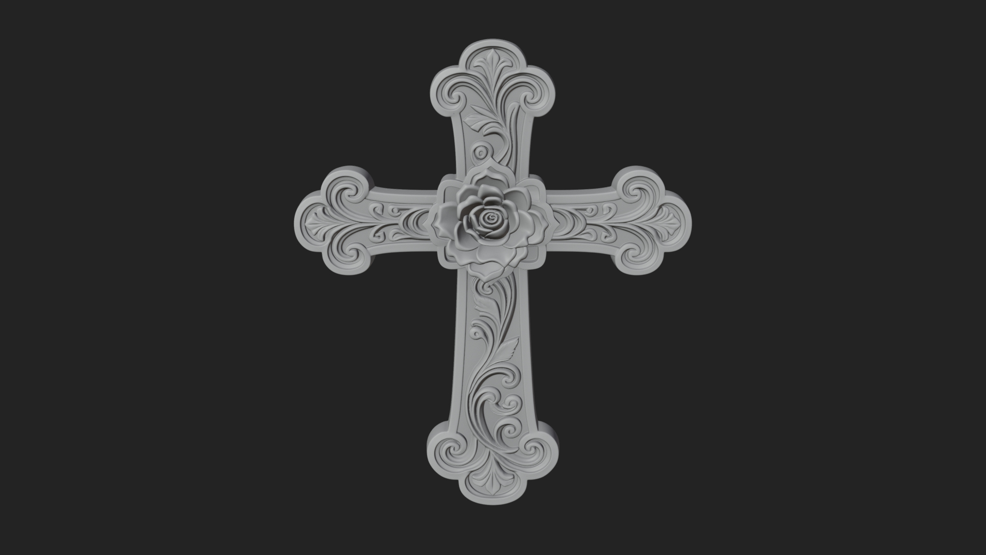 Carved Relief Wall Cross Design 247 3D Print Model 3D Model