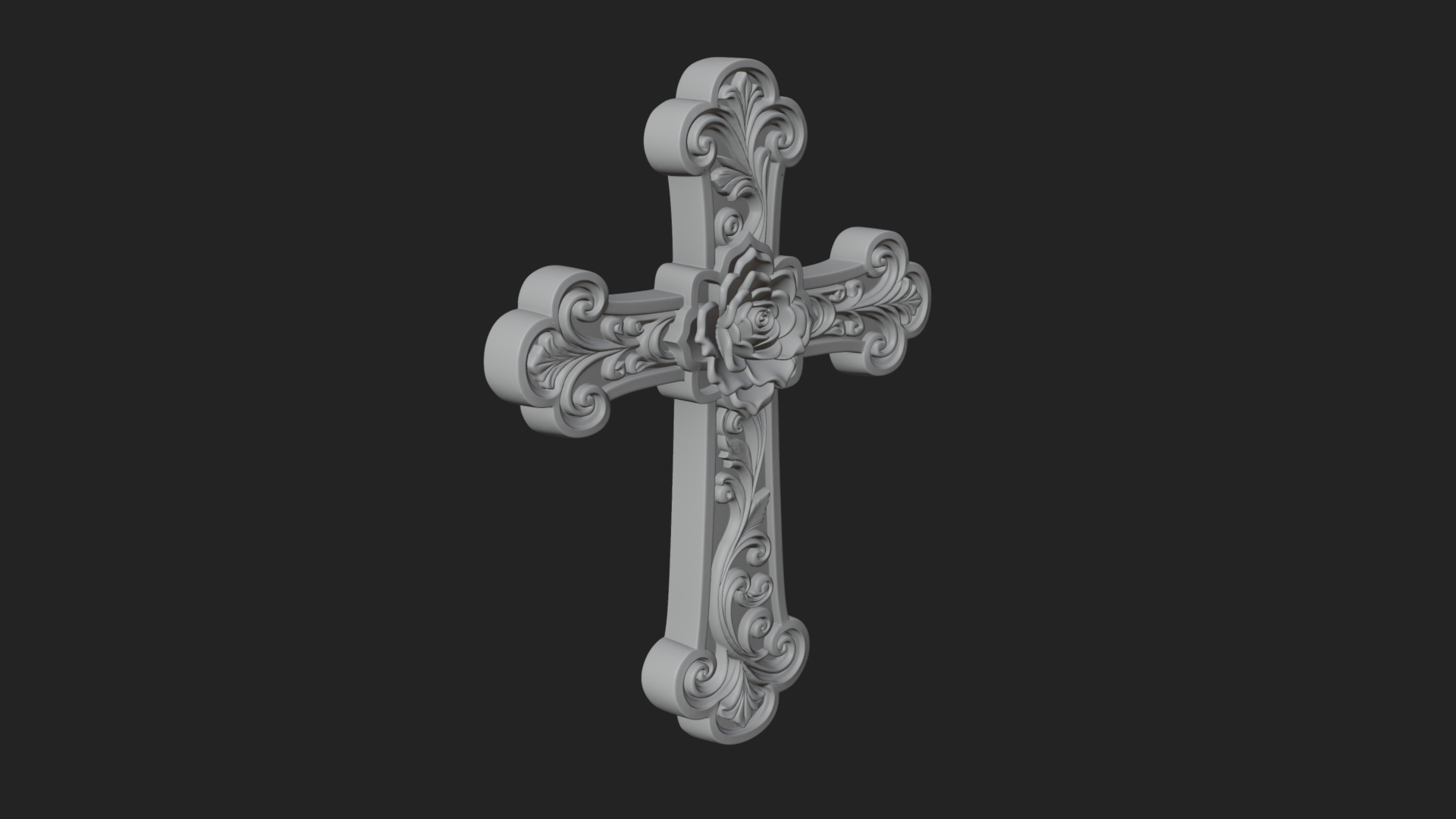 Carved Relief Wall Cross Design 247 3D Print Model 3D Model
