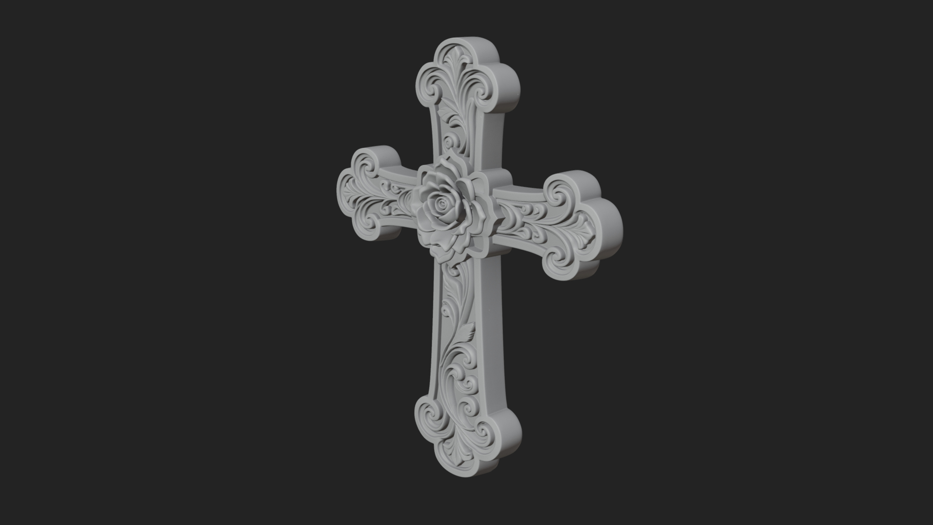 Carved Relief Wall Cross Design 247 3D Print Model 3D Model
