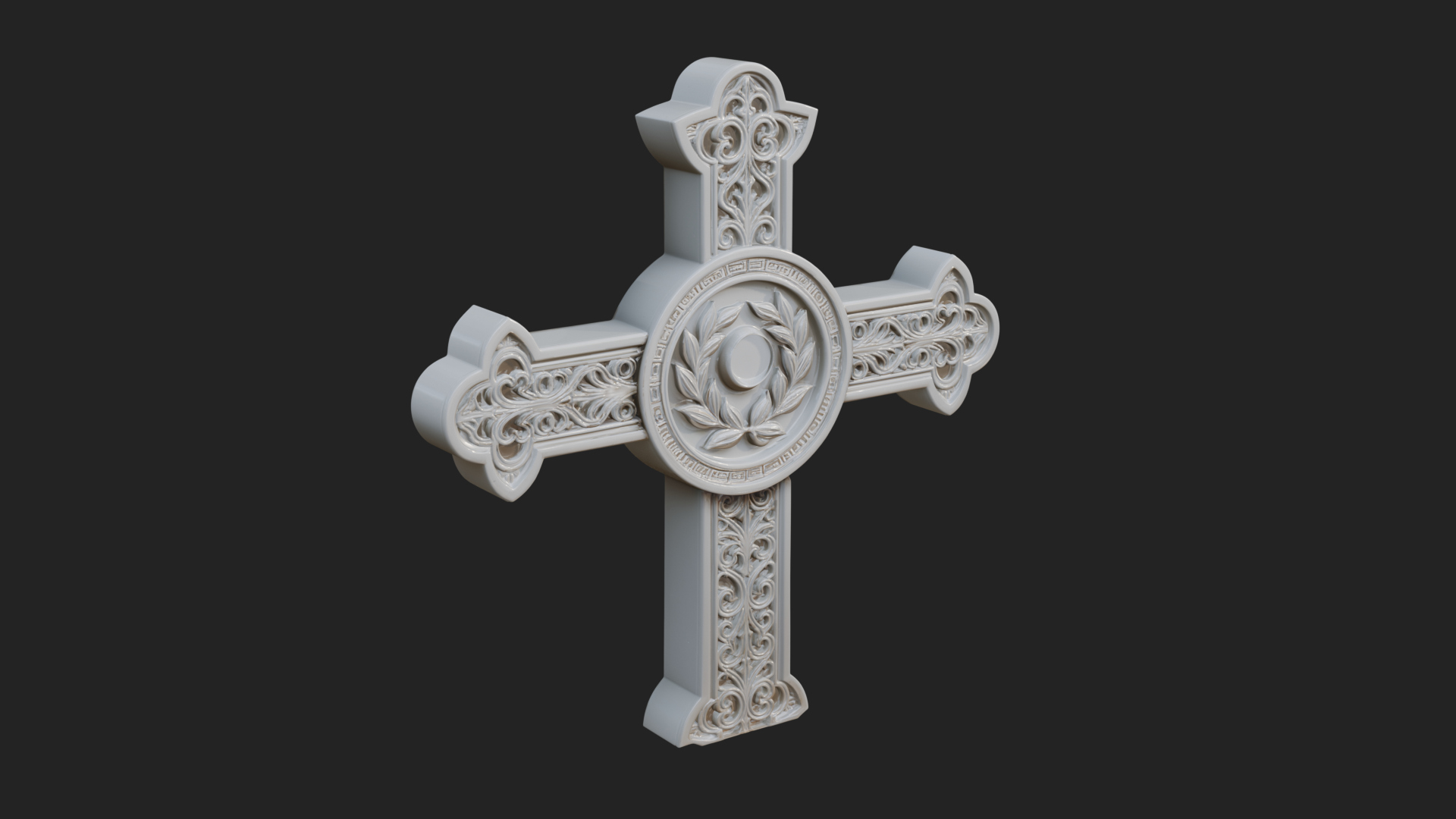 Carved Relief Wall Cross Design 248 3D Print Model 3D Model