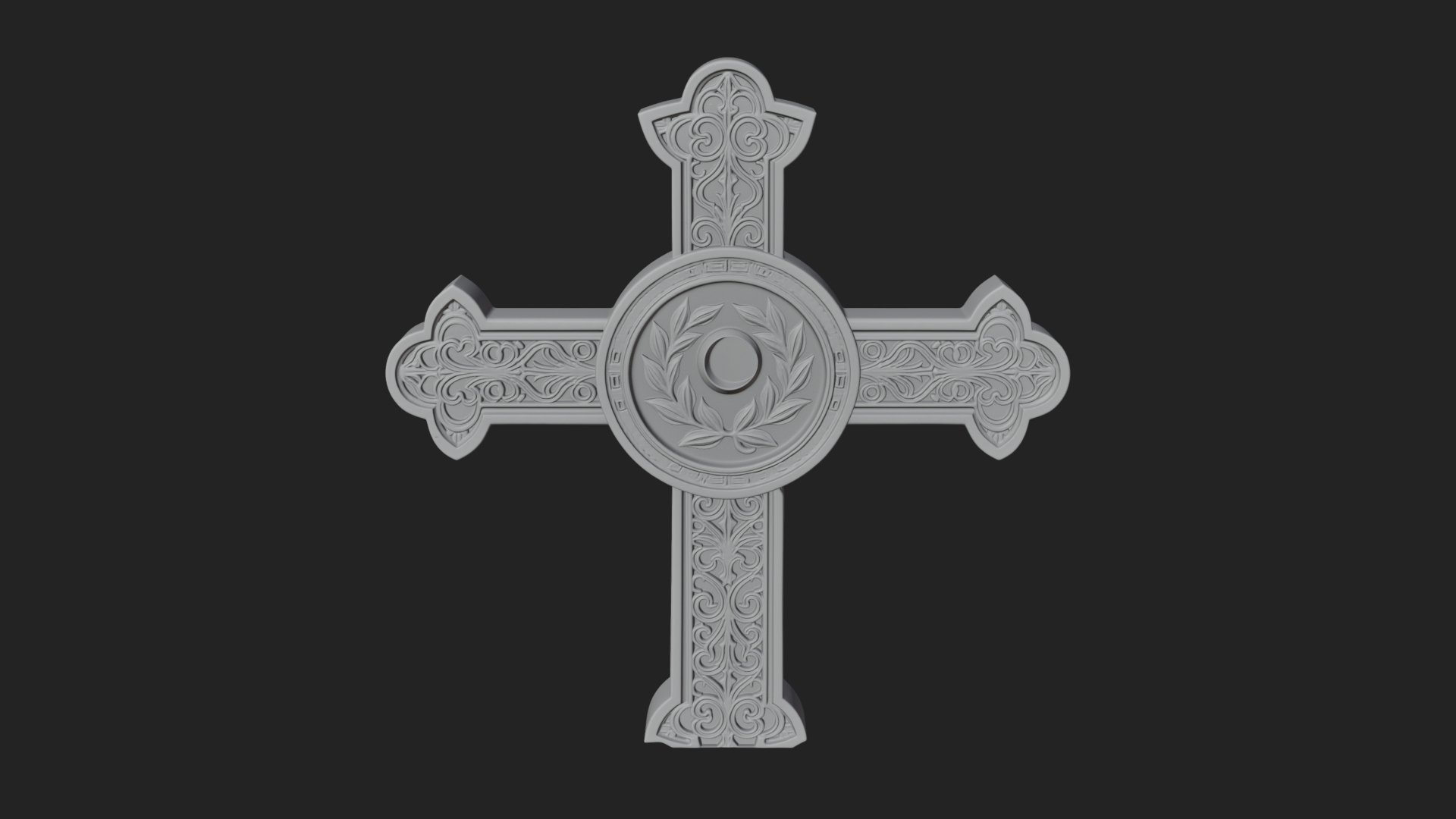Carved Relief Wall Cross Design 248 3D Print Model 3D Model