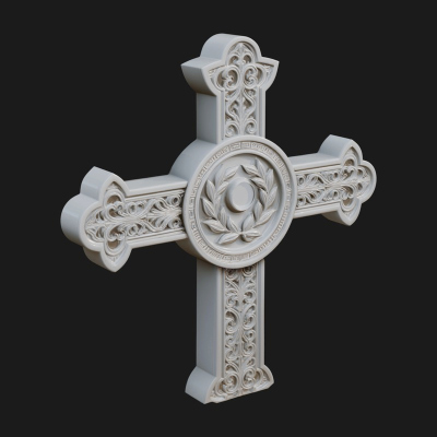 Carved Relief Wall Cross Design 248 3D Print Model