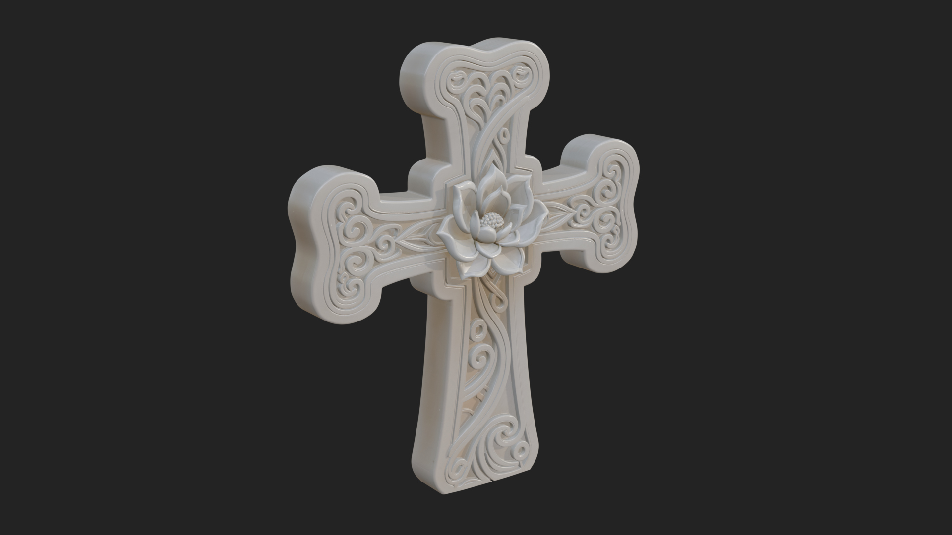 Carved Relief Wall Cross Design 249 3D Print Model 3D Model