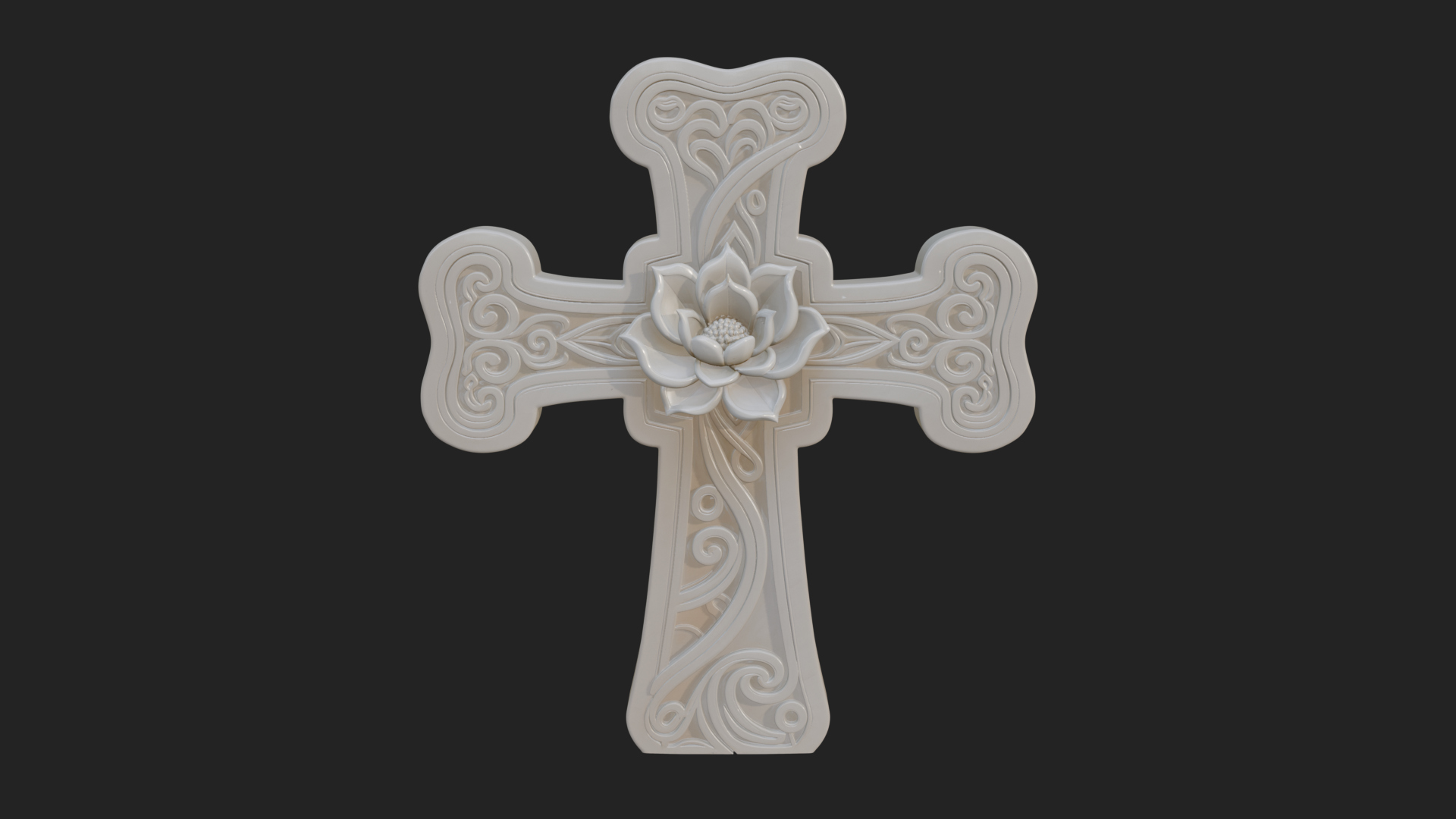 Carved Relief Wall Cross Design 249 3D Print Model 3D Model